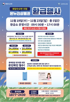 김해시, 김장철 맞이 수산물 환급행사 실시