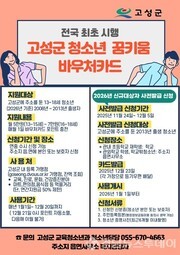 고성군, 2026년 청소년 꿈키움 바우처카드  사전발급 신청접수
